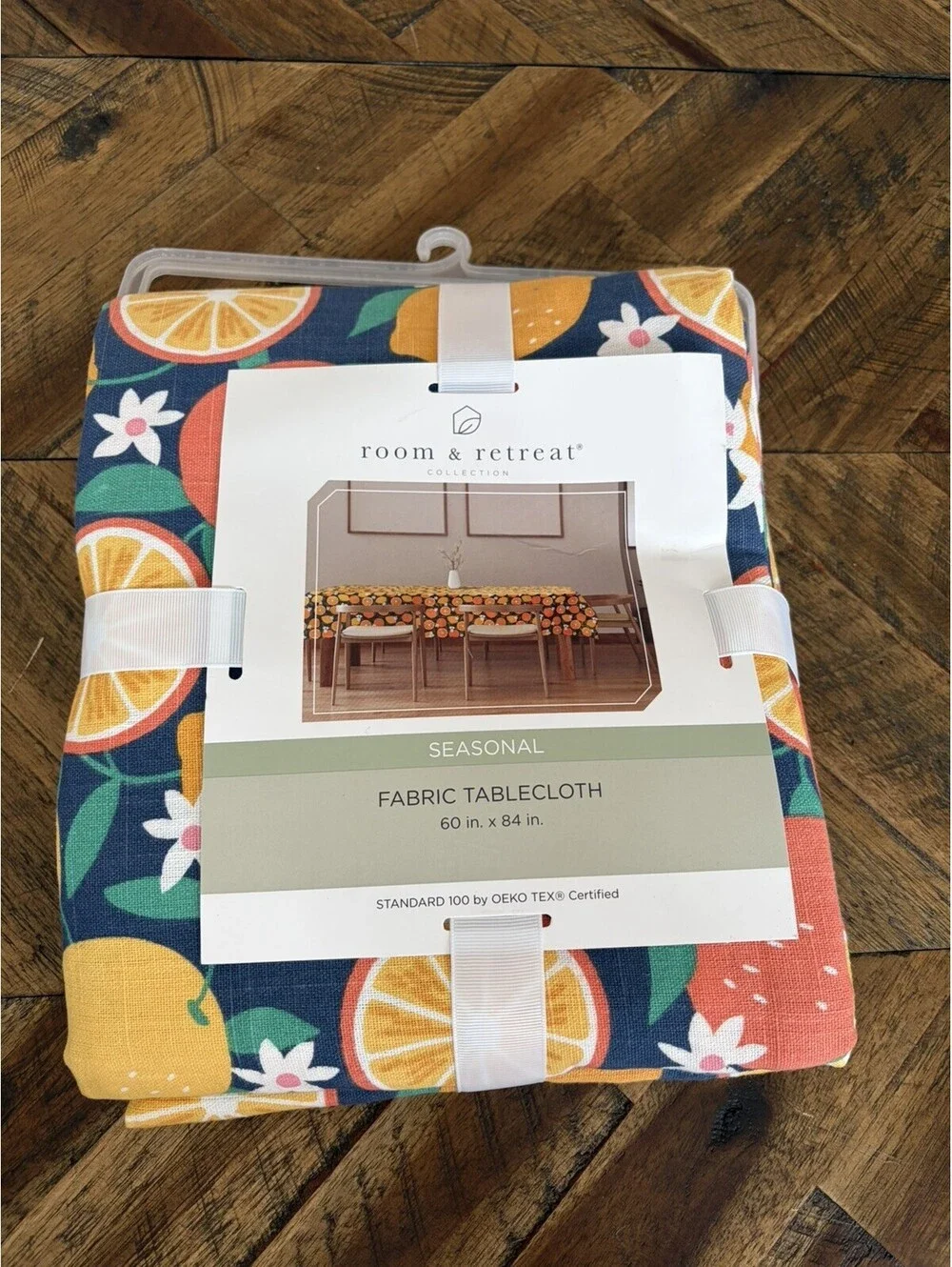 NEW Seasonal Summer Fabric Tablecloth Floral 60” × 84”